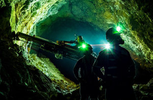 silver mine production - works inside of a silver mine